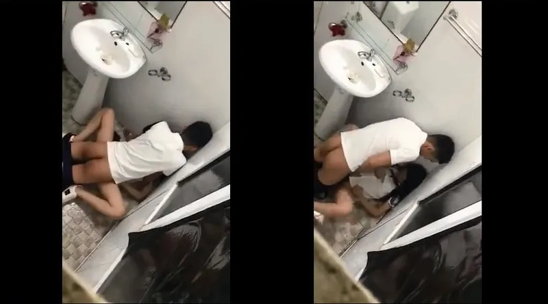 Bạn gái say xỉn và người yêu trong phòng tắm nhà hàng